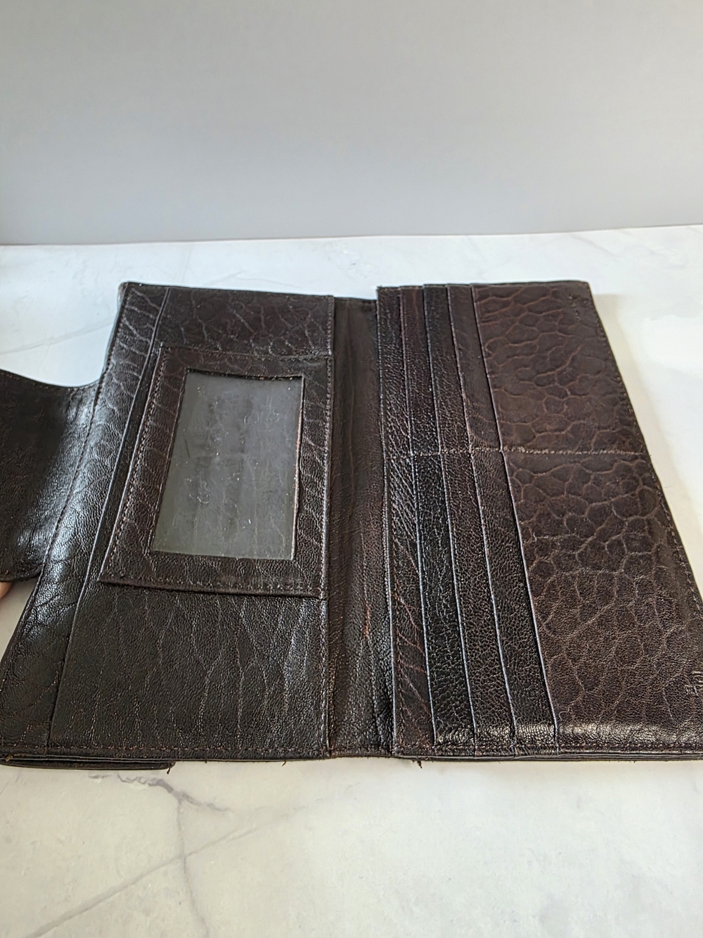 Vintage Fendi Zucca Long Wallet Crescent Clasp + Entrupy COA + Box - Picture 5 of 8